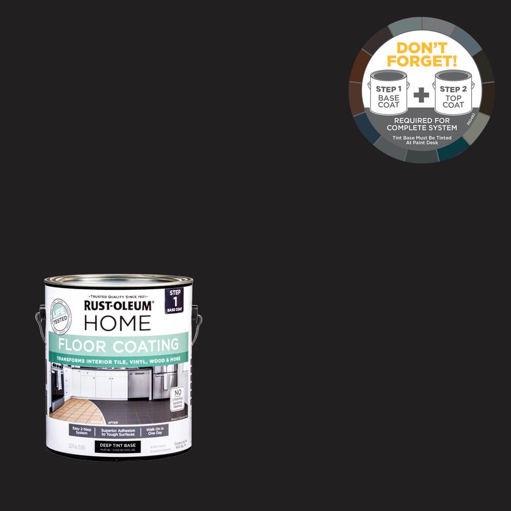 Rust-Oleum Home 1 gal. Black Interior Floor Base Coating-363156 - The Home Depot | The Home Depot