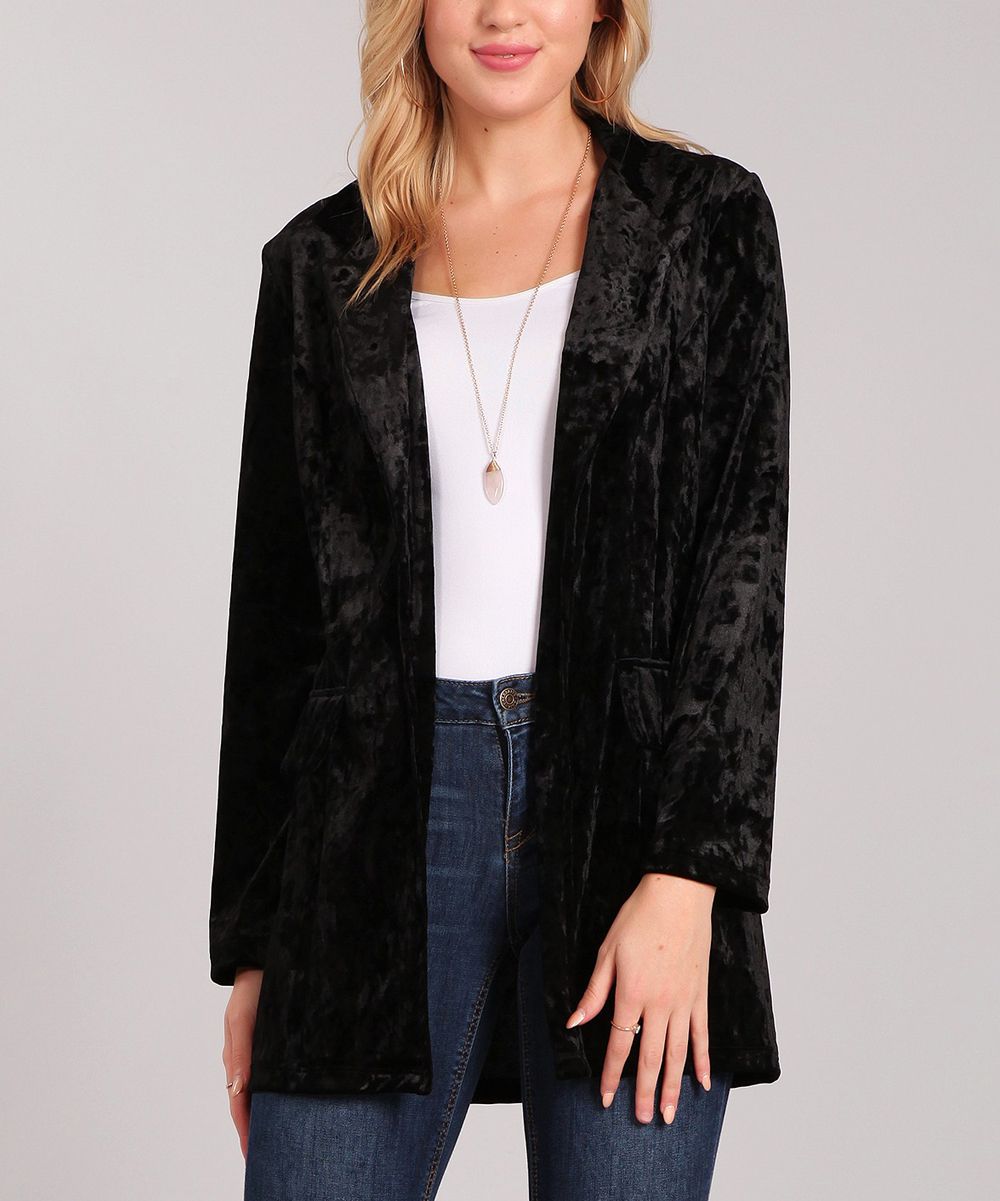 Black Velvet Blazer - Women & Plus | zulily