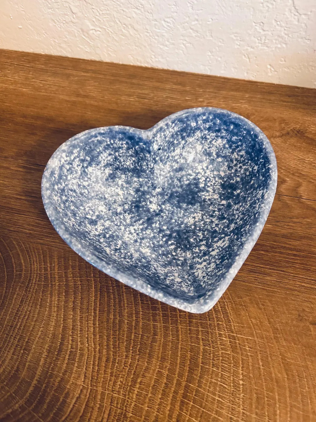 Spongeware pottery heart bowl signed 60 diameter trinket dish | Etsy (US)