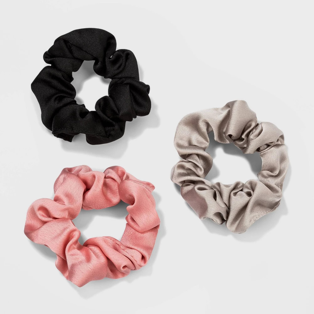 Solid Satin Medium Twisters Hair Elastics 3pc - Wild Fable | Target