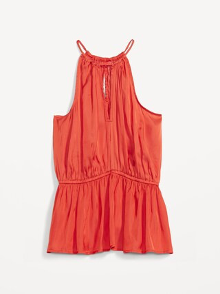 Satin Halter Peplum Blouse for Women | Old Navy (US)