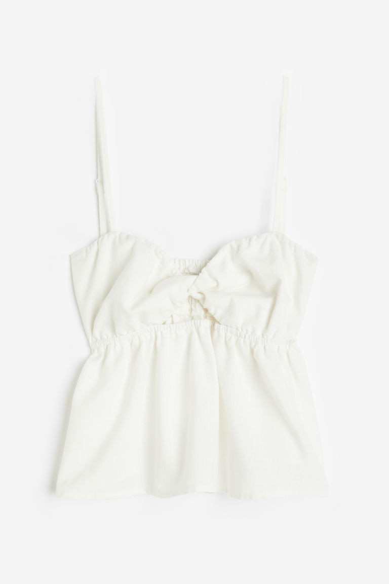 H & M - Top péplum avec détail torsadé - Blanc | H&M (FR, IT, ES, PT, BE)