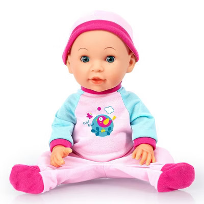 Bayer: Bouncy Baby Doll - 15" Bird Pink & Blue - 18 Functions, Bounces Up & Down, Baby Sounds, Open/Closes Eyes, Matching Ca | Target