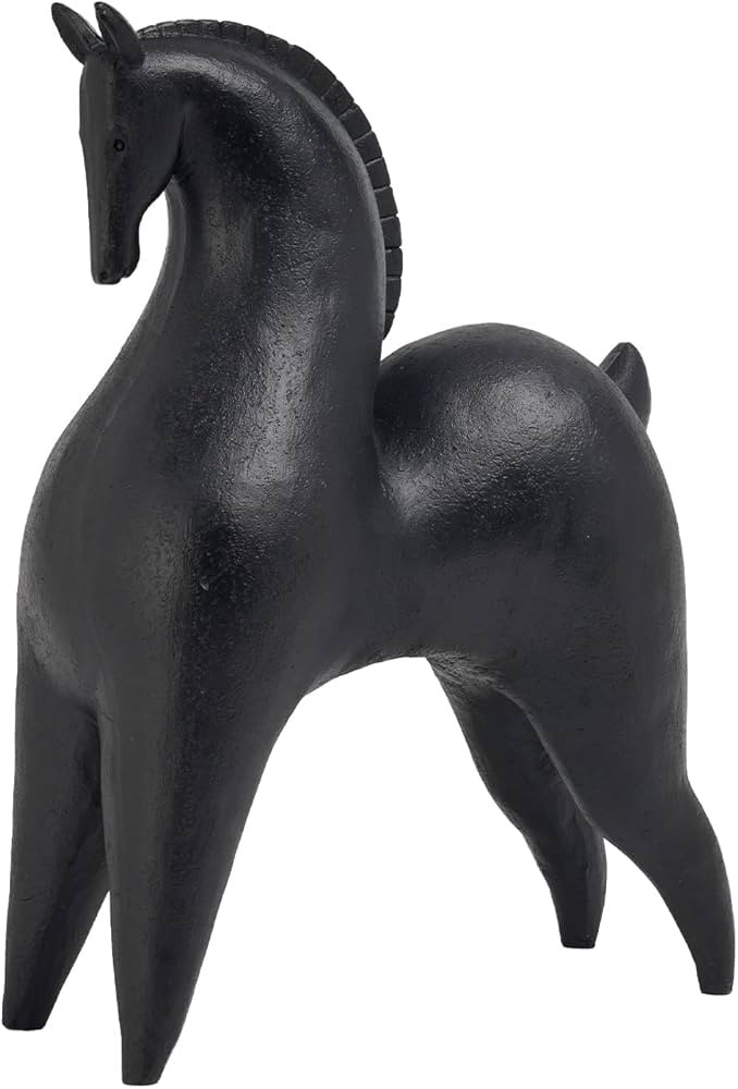 Cynkeyee Black Horse Statue Home Decor - Modern Abstract Horse Statues, Minimalist Decor Matte Bl... | Amazon (US)