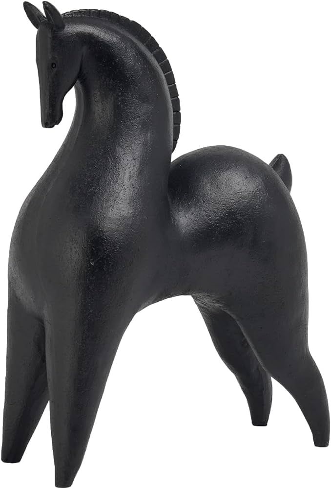 Black Horse Statue Home Decor - Modern Abstract Horse Statues, Minimalist Decor Matte Black Horse... | Amazon (US)