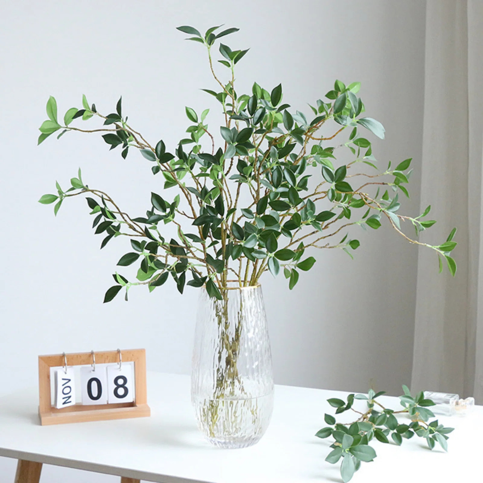 4Pcs Artificial Flowers Ficus Plants Long Branch Luxury Ficus Tree Branch Fake Green Plants Room ... | Wayfair North America