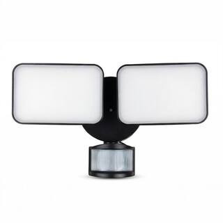 2500 Lumen 90 Degree Black Dusk to Dawn Integrated LED Motion Flood Light | The Home Depot