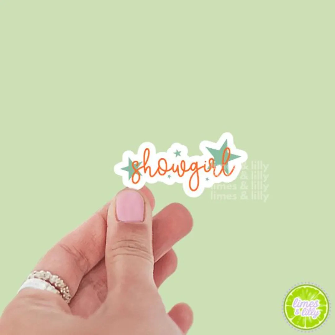 Showgirl Cute Font Stars Word Vinyl Sticker | Cute Stickers | Kindle Stickers | Girly Stickers | ... | Etsy (US)