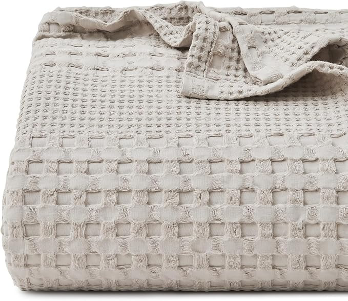 Ivellow 100% Cotton Waffle Blanket Queen Size for Bed, Breathable Soft Light Weight Blankets for ... | Amazon (US)