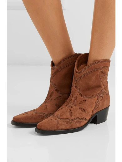 Low Texas embroidered suede ankle boots | NET-A-PORTER (UK & EU)