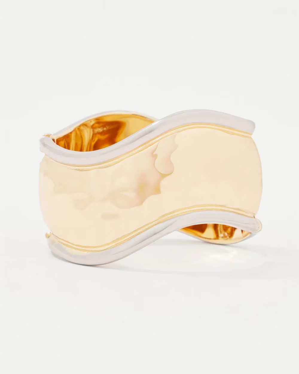 Silver + Gold Sculptural Cuff | White House Black Market