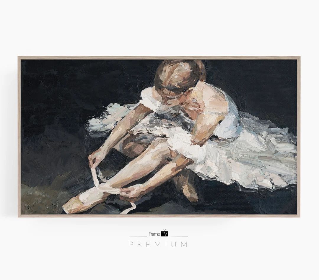 Samsung Frame TV Art | Ballerina Oil Painting and Brush  | Frame TV 4k Art  | Texture Imitating  ... | Etsy (US)