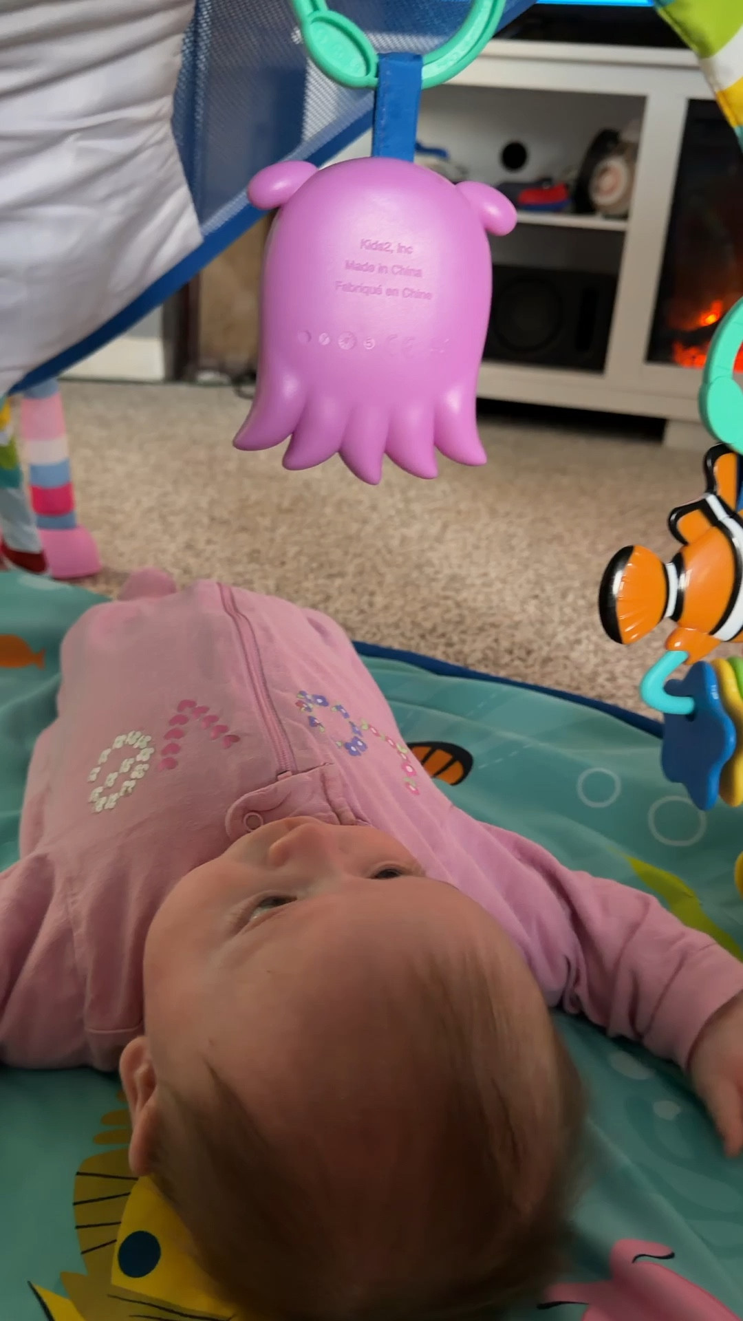 Finding Nemo Play Gym. Colbee is now 12 weeks old. She loves to touch the toys that hang. She loves to watch the lights from Mr. Ray and hear the cute sounds/ music playing  

#LTKKids #LTKBaby #LTKmomlife