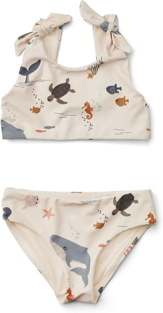 Girls Swimsuit Two Piece Bikini Set Bowknot Swim Top & Bottom Tankini Set Summer Beach Wear Dolph... | Amazon (US)