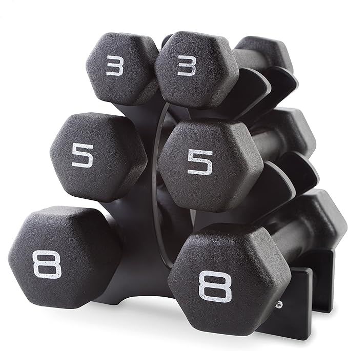 CAP Barbell Neoprene Dumbbell Set with Rack | Amazon (US)