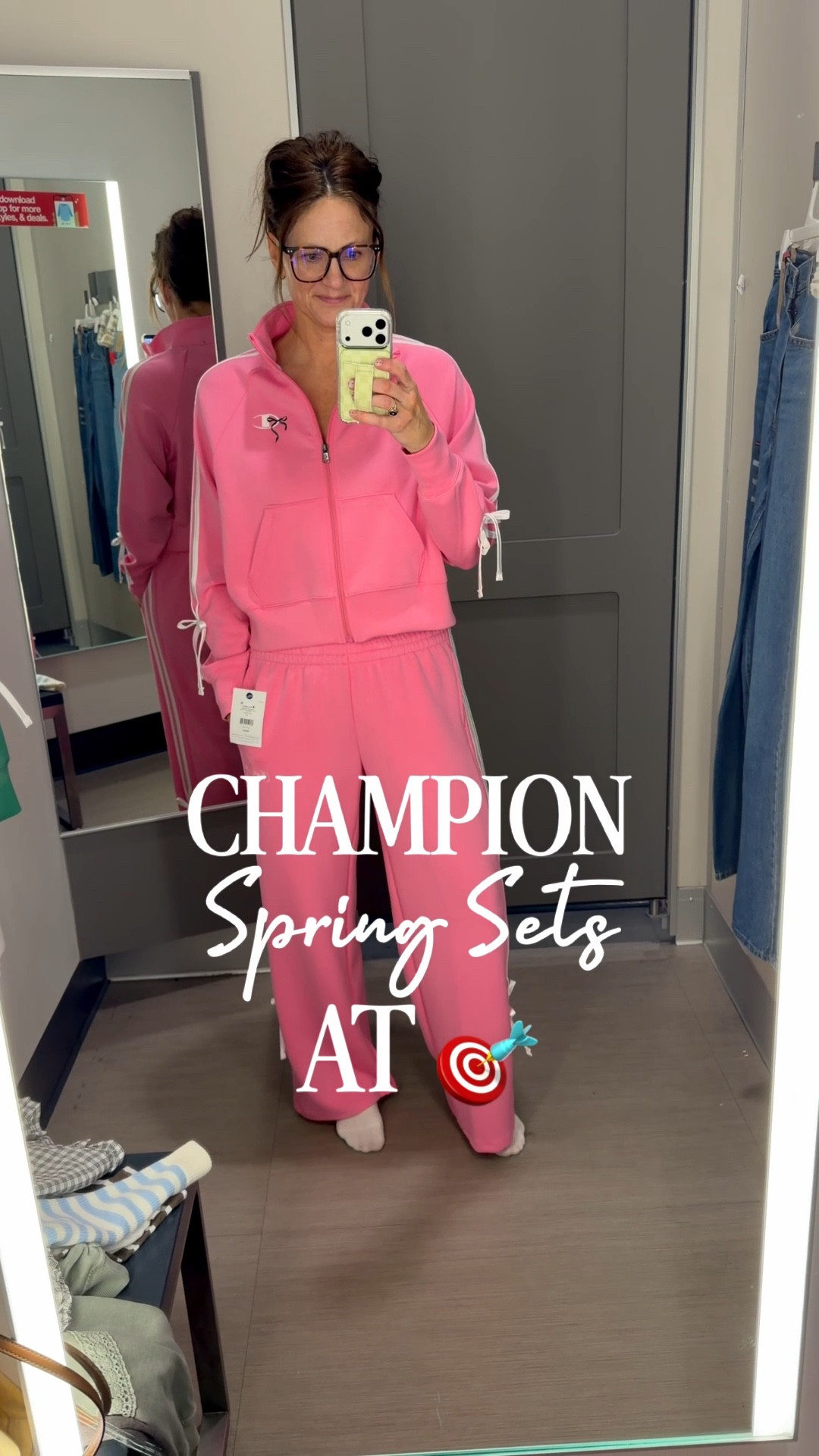 Champion is now at @Target 🎯and these spring sets are everything! Track pants are trending right now and I just can’t get enough of these bow details! 🎀 The green set comes in all green and all white! There’s also shorts, tees and adorable skorts just in time for spring! 

I’m 5’9 and wearing a small in everything 

#LTKootd #LTKActive #LTKOver40