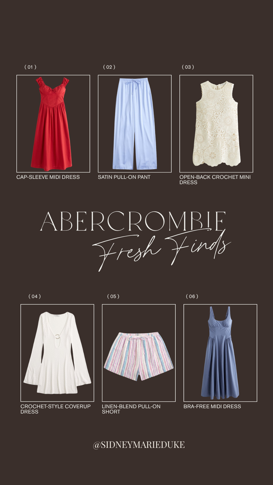 Favorite finds from Abercrombie's new arrivals! All of these are NEEDS for Summer or any trips you may have coming up🥰

+ get $50 off of $150+ with the code WKNDREADY



Summer outfits, new arrivals, fresh finds, summer dresses, vacation outfits beach, coverup, crochet, mini dress, midi dress, pull-on, drawstring, sidneymarieduke

#LTKootd #LTKSeasonal #LTKSaleAlert