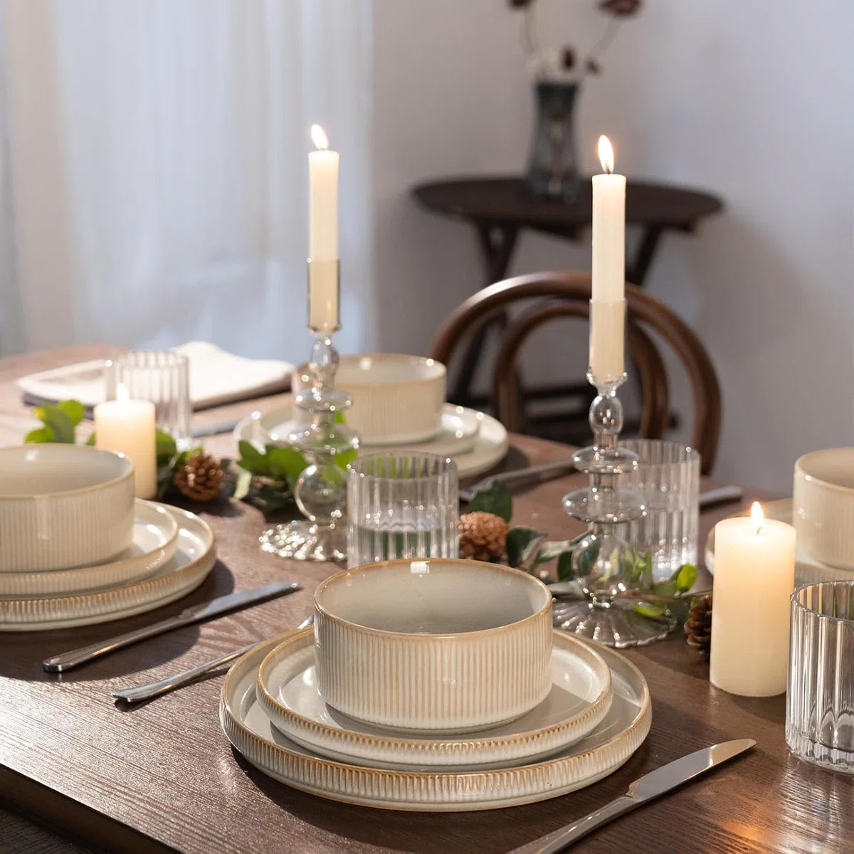 Azal Stoneware Dinnerware Sets, 12 Piece Dish Set | Wayfair North America