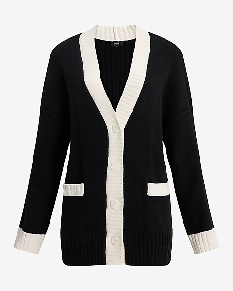 Tipped Tunic Cardigan | Express