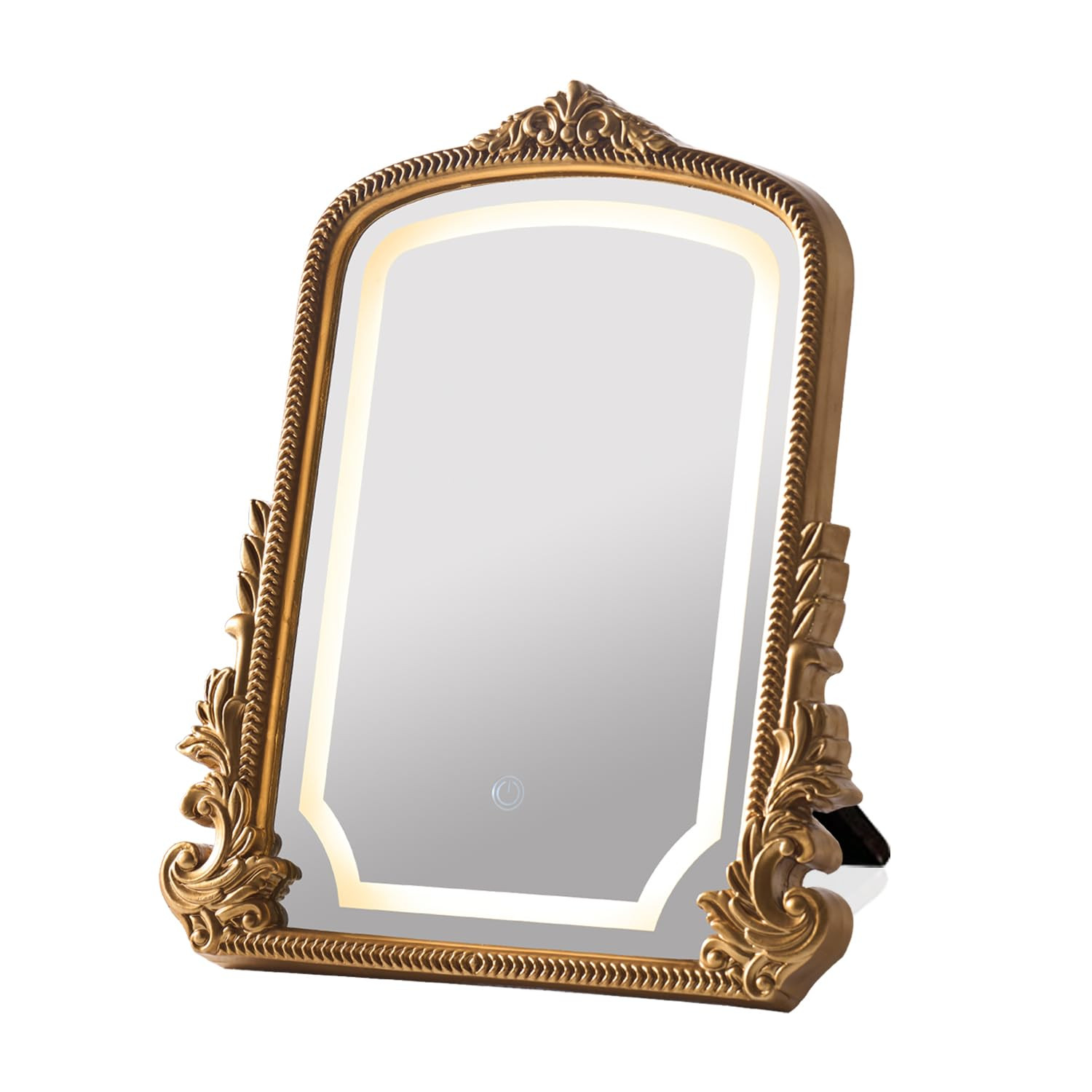 Vintage Vanity Mirror with Three-Color Lighting, Antique Gold Carved Arch Table Mirror, 16x20 Mak... | Amazon (US)