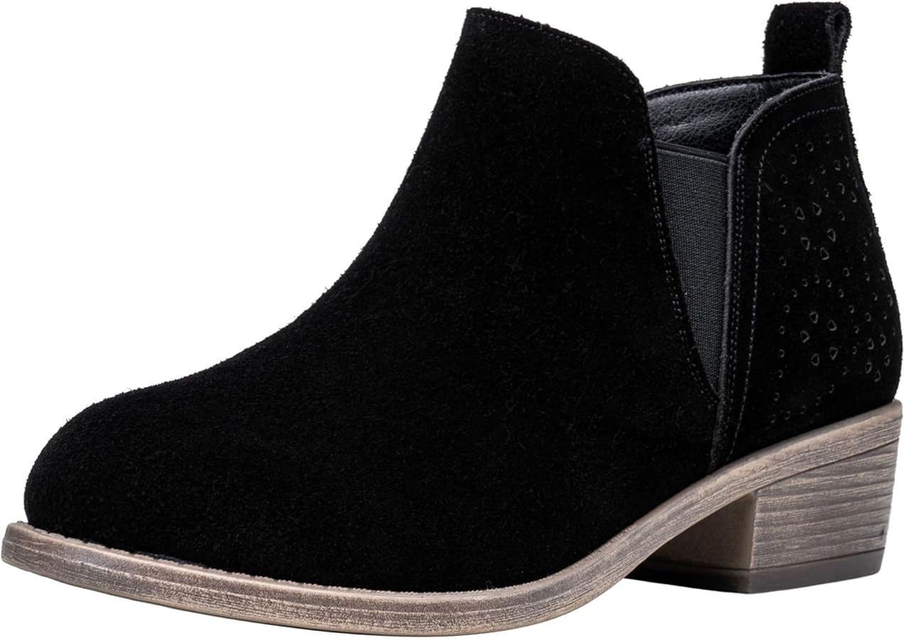 Jeossy Women's 9615 Chelsea Ankle Boots Cutout Perforated Short Booties Slip on | Amazon (US)