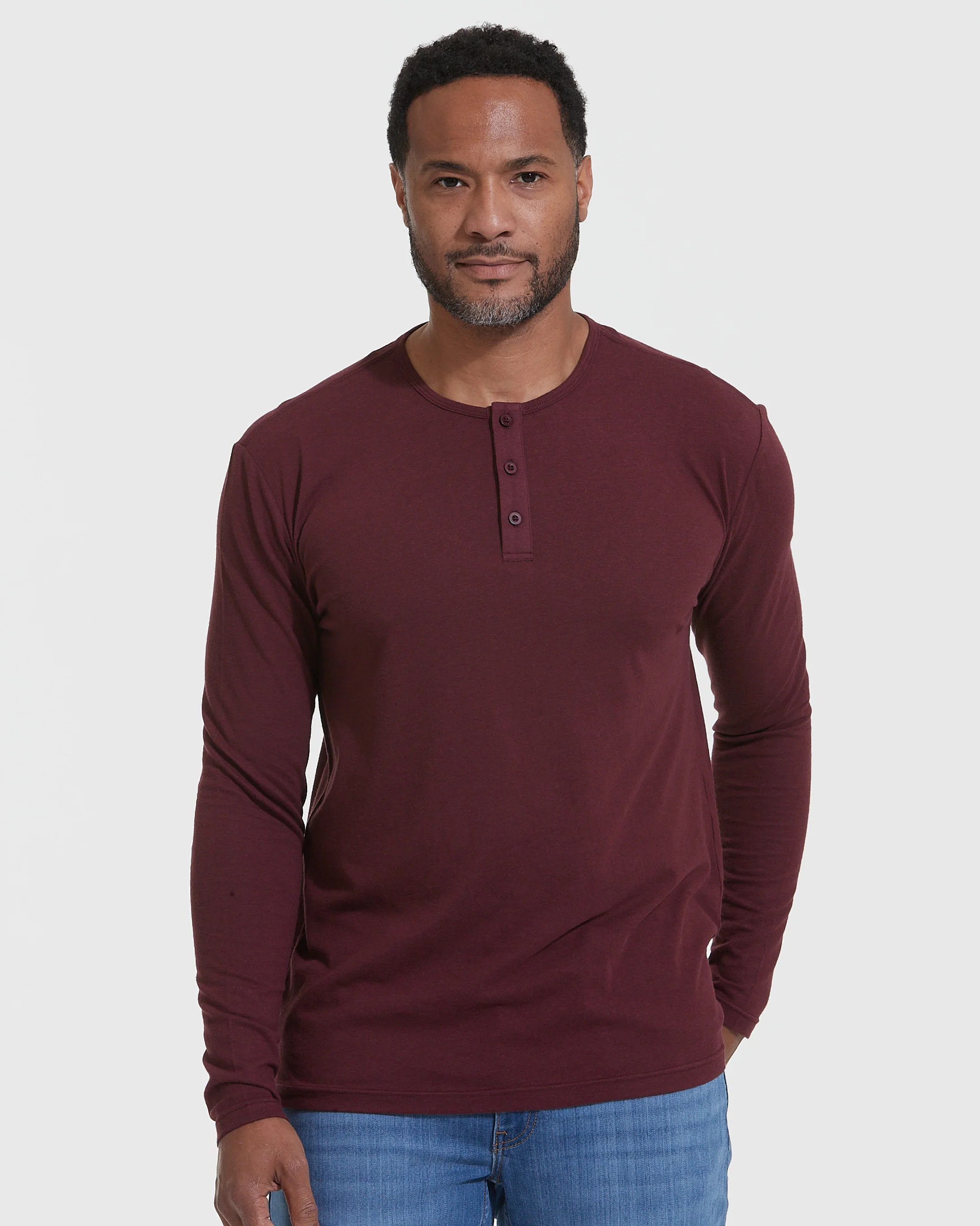 Mahogany Long Sleeve Henley | True Classic