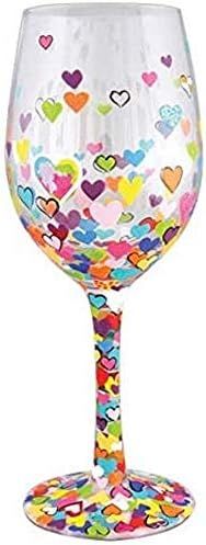 Enesco Wine Glass Hearts-A-Million, STD, Multicolor | Amazon (US)