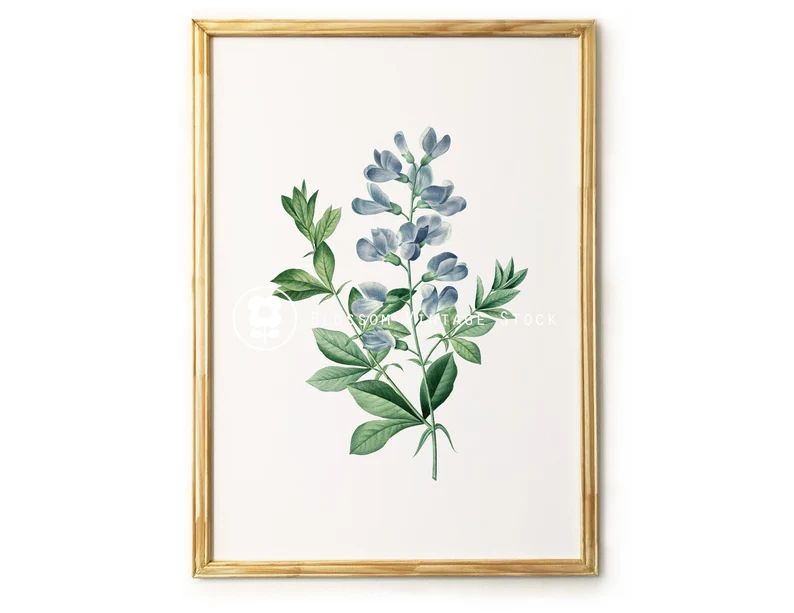 Blue FLOWERS Printable Wall Art Set of 3 Botanical Prints | Etsy | Etsy (US)
