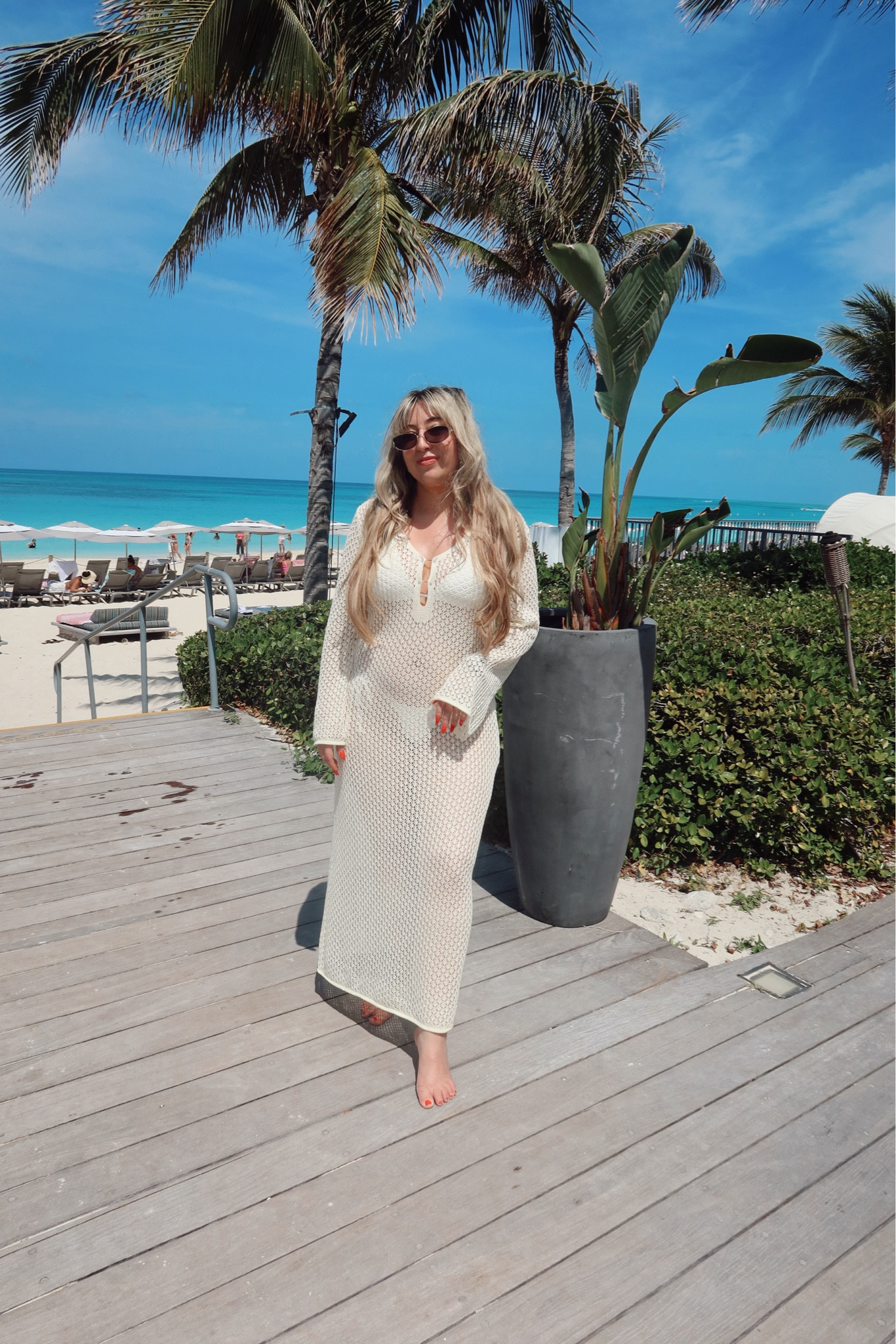 Another day in paradise with @virginvoyages! Spent the day at the private beach club at the Rockstar Retreat and enjoyed a day of fun in the sun with the girlies. 10/10 recommend a relaxing beach day in Bimini! 

Amazon swim - amazon bikini - amazon cover up - amazon swimsuit - pool outfit - beach outfit - crochet cover up 

#LTKfindsunder50 #LTKswim