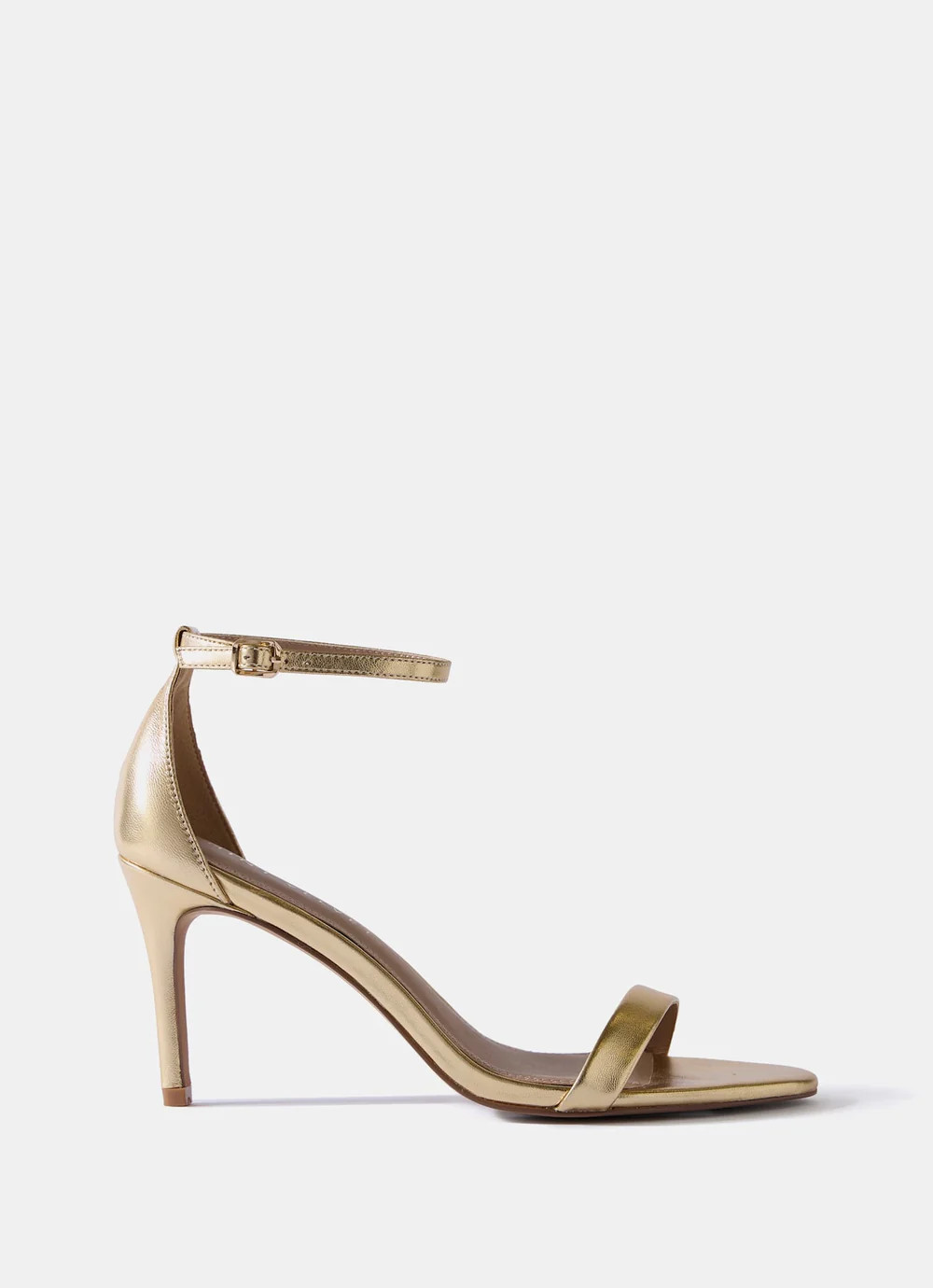 Skye Gold Leather Strappy High Heels | Mint Velvet