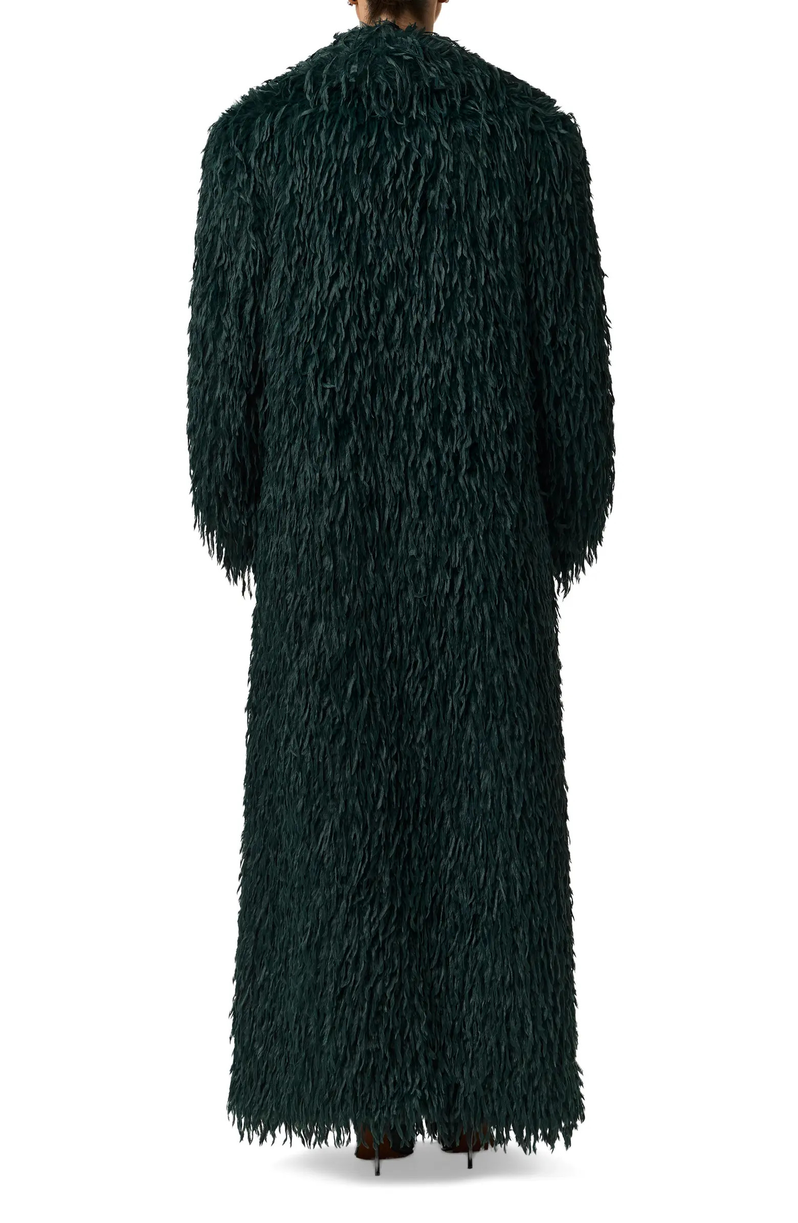 Long Faux Feather Coat | Nordstrom