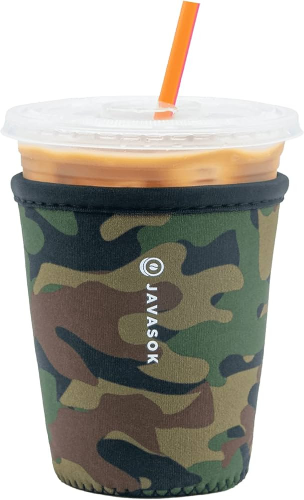Sok It Java Sok Iced Coffee & Cold Soda Insulated Neoprene Cup Sleeve (Green Camo, Small: 18-20oz... | Amazon (US)
