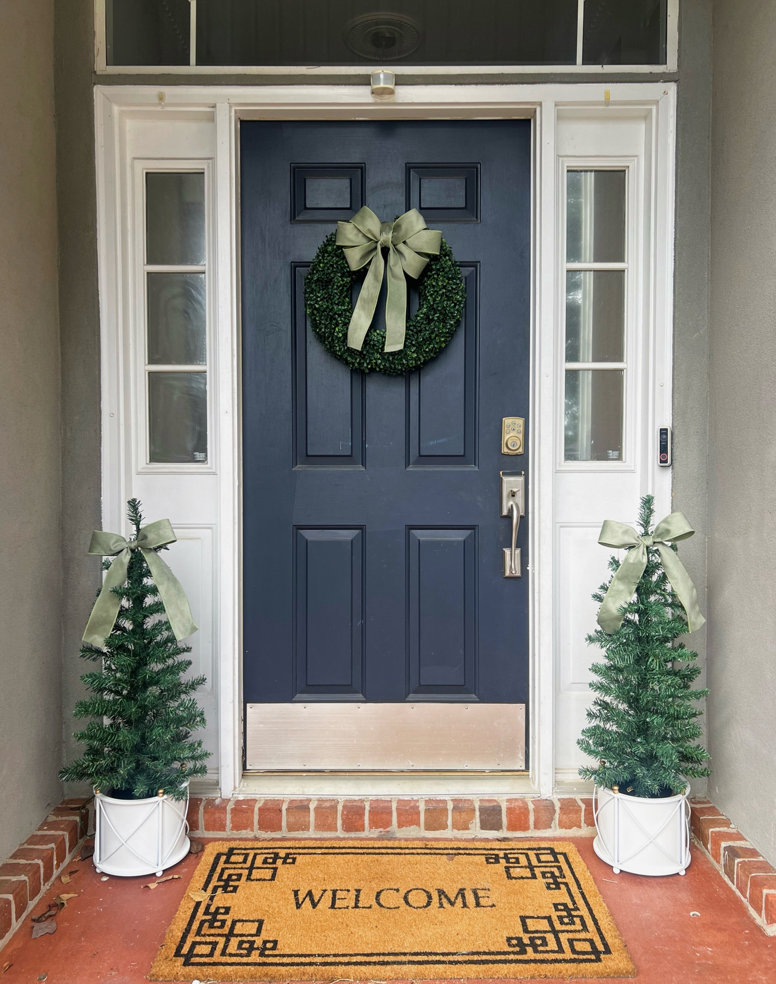 Christmas front porch decor!🎄This set of small pre lit trees is only $33!! (They come in urns but I unscrewed the base and repotted in these planters)

Grandmillennial, Wreath, Christmas Trees, Holiday Decor, Outdoor Decorr

#LTKSeasonal #LTKHoliday #LTKHome