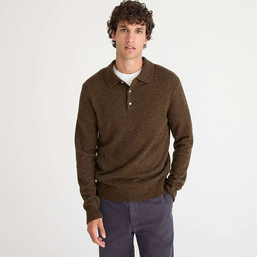 Merino-nylon polo sweater | J. Crew US