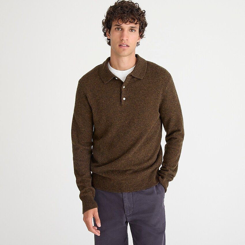 Merino-nylon polo sweater | J.Crew US
