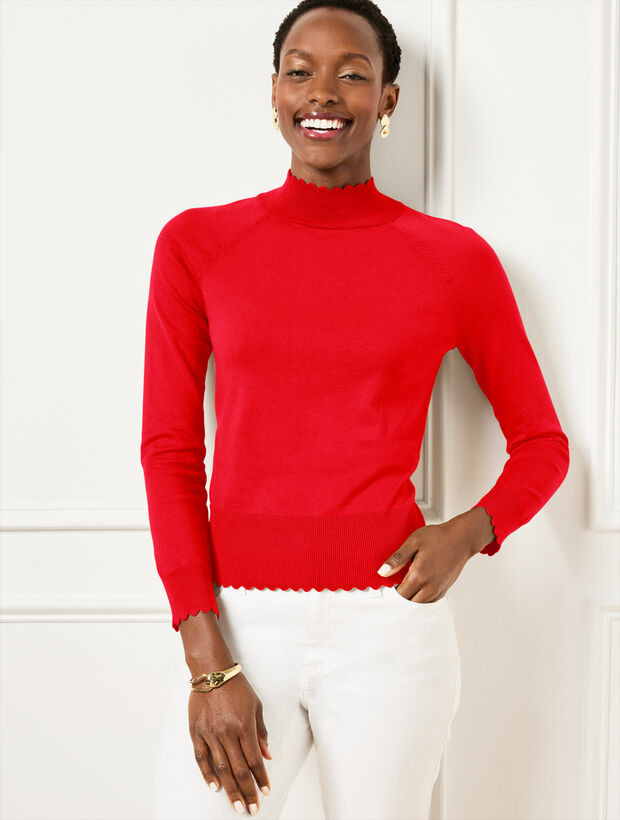 Scallop Edge Raglan Sweater | Talbots