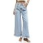 Cicy Bell Womens Ruffle Wide Leg Jeans Cropped High Waisted Baggy Trendy Denim Pants with Pockets | Amazon (US)