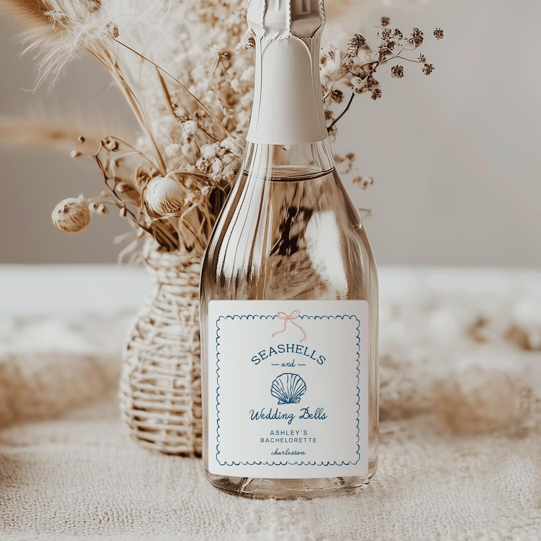 Seashells and Wedding Bells Bachelorette or Bridal Shower Label, 6 Sizes, Full Size and Mini's. C... | Etsy (US)