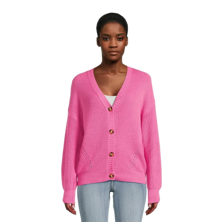 Time and Tru Women's Boyfriend Cardigan Sweater, Midweight, Sizes XS-XXXL | Walmart (US)