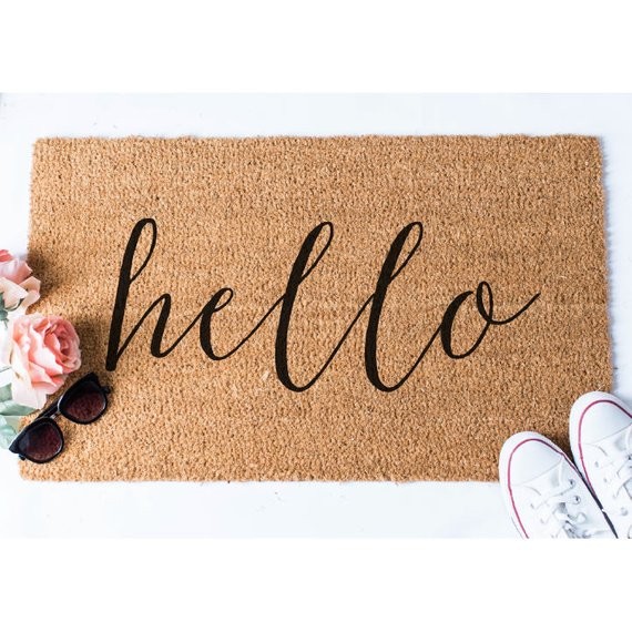Hello Doormat - Welcome Mat - Cute Doormat - Unique Doormat - Hello Decor - Doormats - Hello Mat - U | Etsy (US)