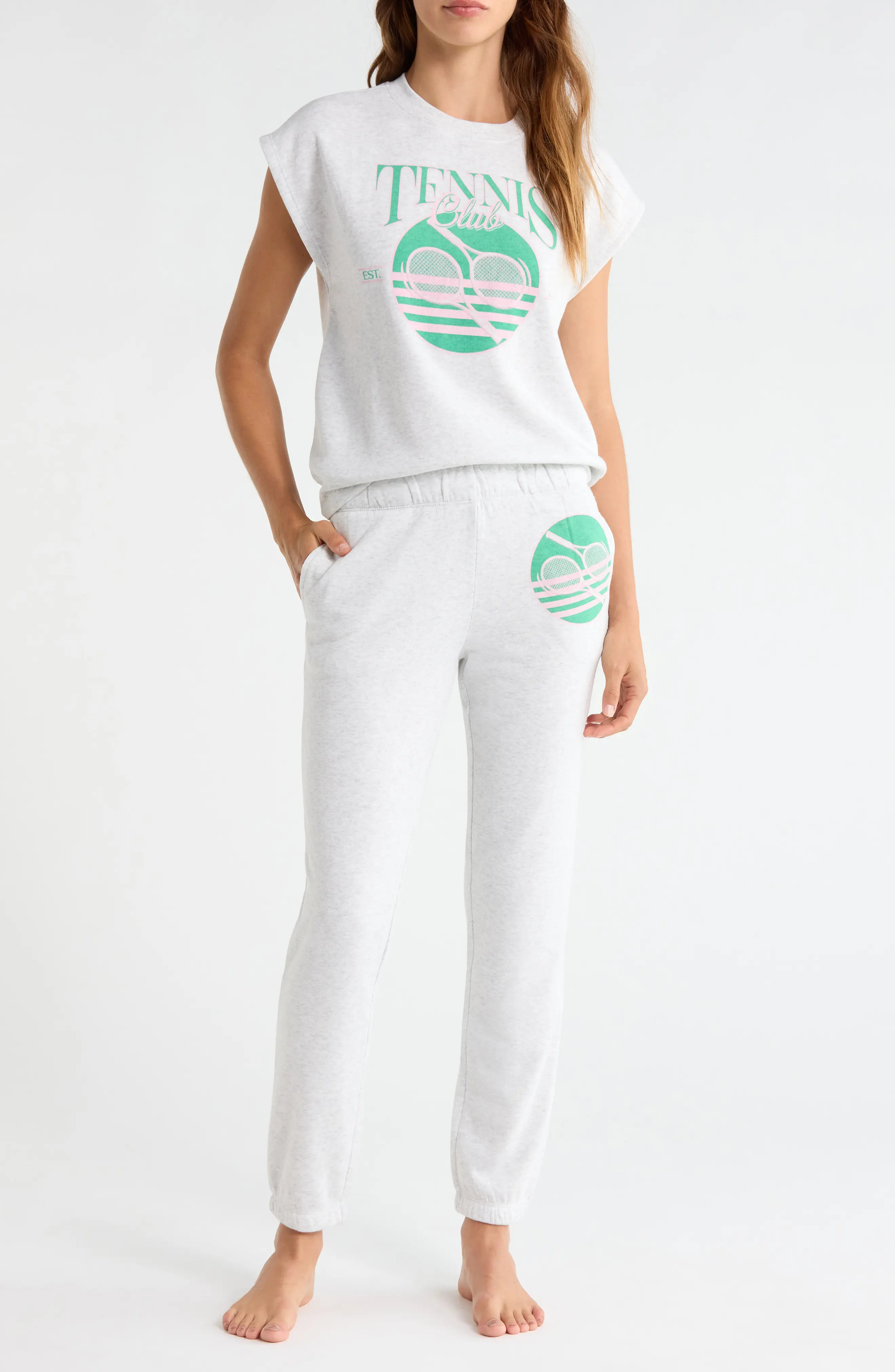 Sleeveless Sweatshirt & Joggers Fleece Pajamas (Women) | Nordstrom | Nordstrom