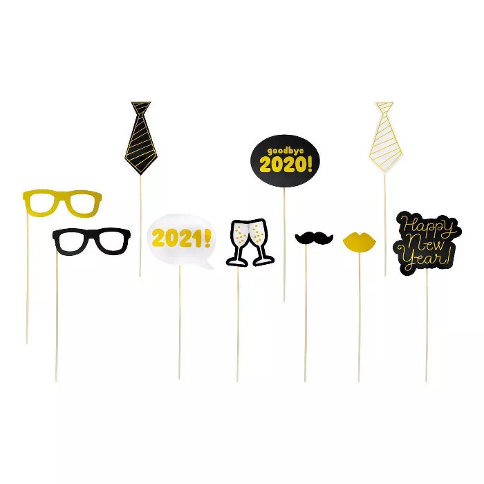 10ct 'New Year's Eve' Photo Props Party Kit - Spritz™ | Target