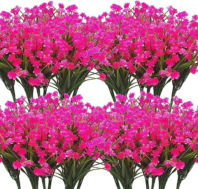 Grunyia Artificial Flowers, 20 Bundles Outdoor Fake Flowers for Decoration UV Resistant Faux Plas... | Amazon (US)