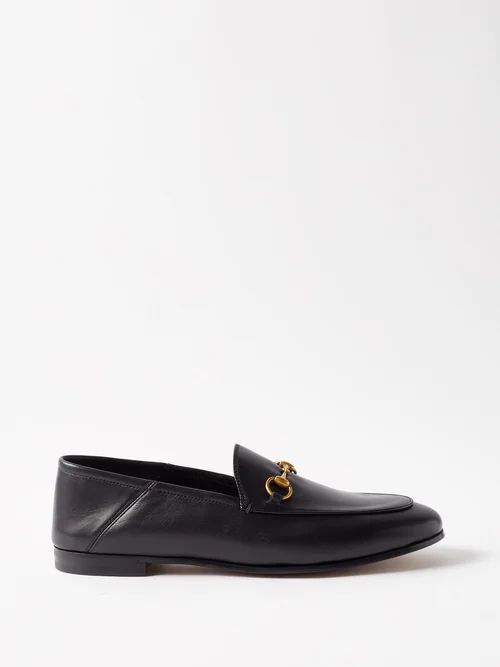 Gucci - Brixton Collapsible-heel Leather Loafers - Womens - Black | Matches (UK)