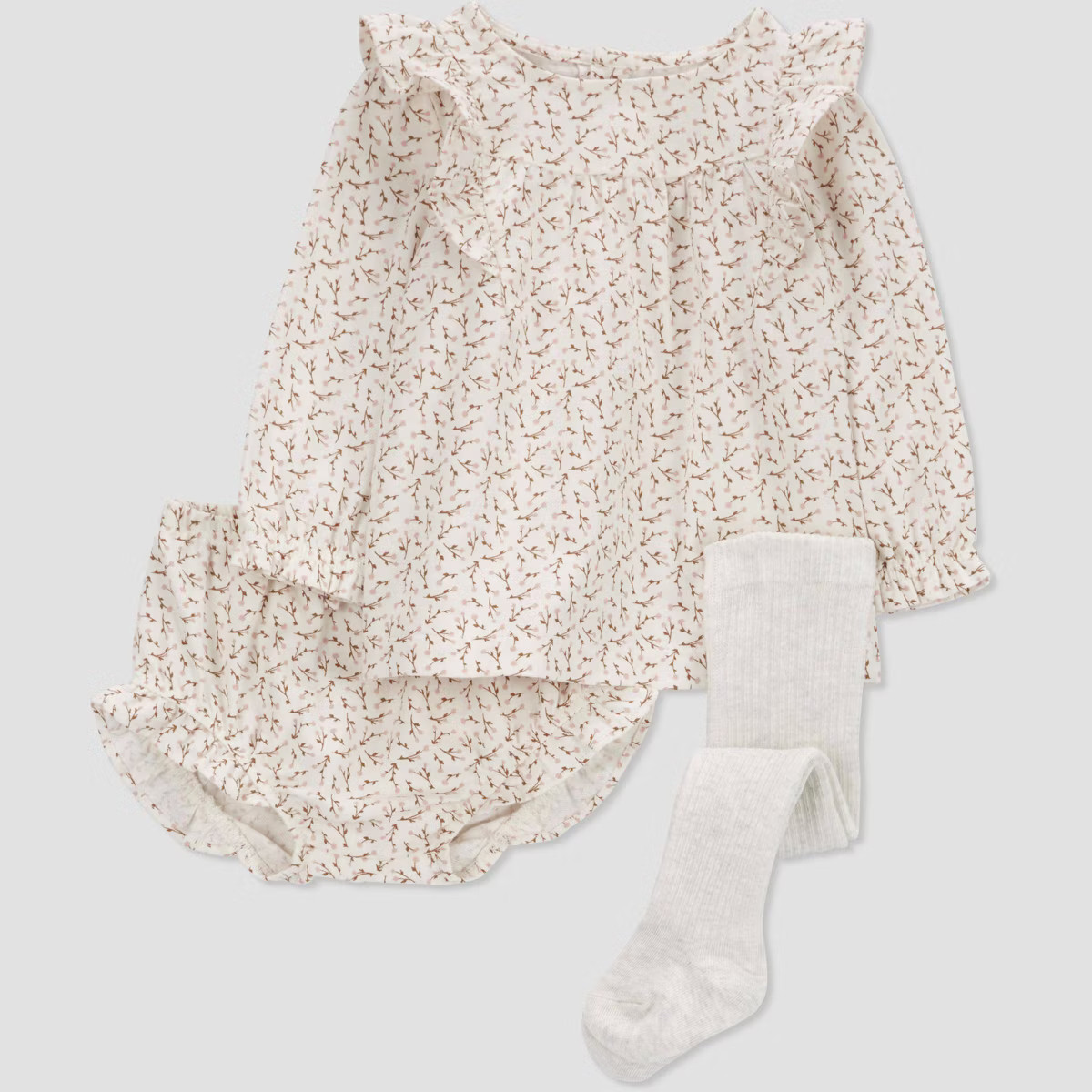 Carter's Just One You® Baby Girls' Floral Dress with Tights Top & Bottom Set - White/Pink | Target