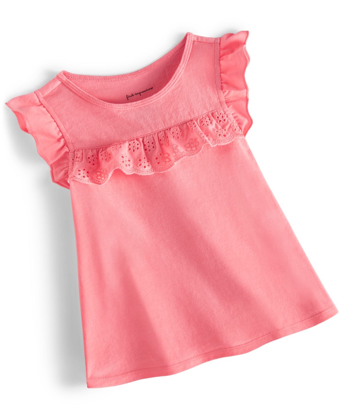 First Impressions Toddler Girls Eyelet Flutter Short Sleeve T Shirt, Created for Macy's | Macys (US)