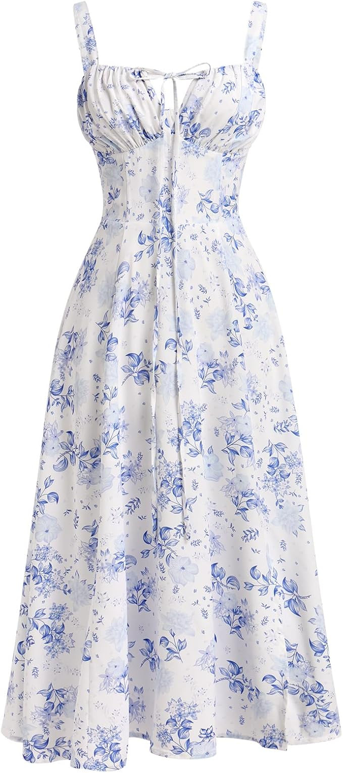 Women's Floral Corset Dress Formal Cocktail Dresses Going Out Casual Sundress Split Thigh Spaghet... | Amazon (US)
