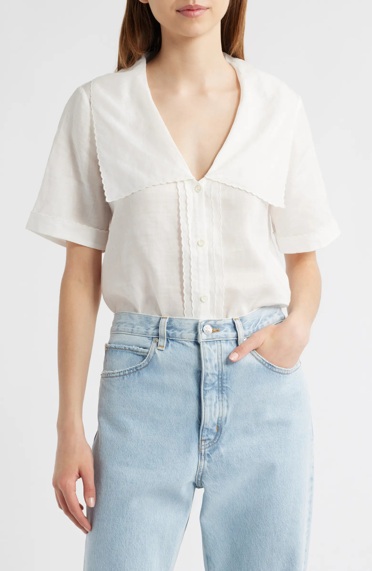FRAME The Sailor Button-Up Top | Nordstrom | Nordstrom