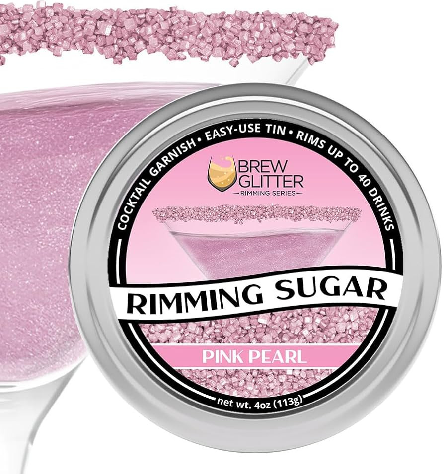 Brew Glitter - Pink Rimming Sugar (4oz, 1x Bar Tin) Cocktail Garnish for Mixed Drinks & Refreshme... | Amazon (US)