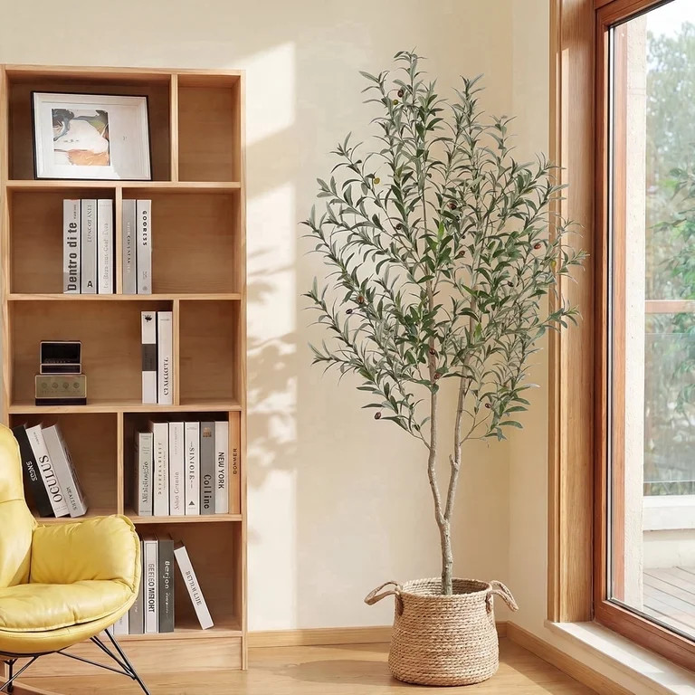 Romswi 6FT Artificial Olive Tree Tall Fake Potted Olive Tree with Lifelike Fruits Faux Olive Tree... | Walmart (US)